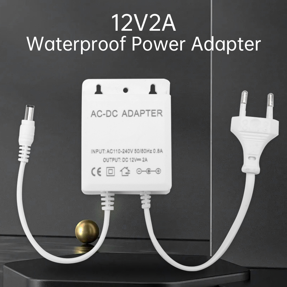 Outdoor Power Adapter - DC12V 2A EU Adapter wtyczki bezpieczeństwo
