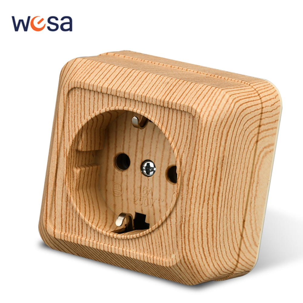 Outdoor Power Parts - WESA Drewniana powierzchnia ścienna Wtyczka UE