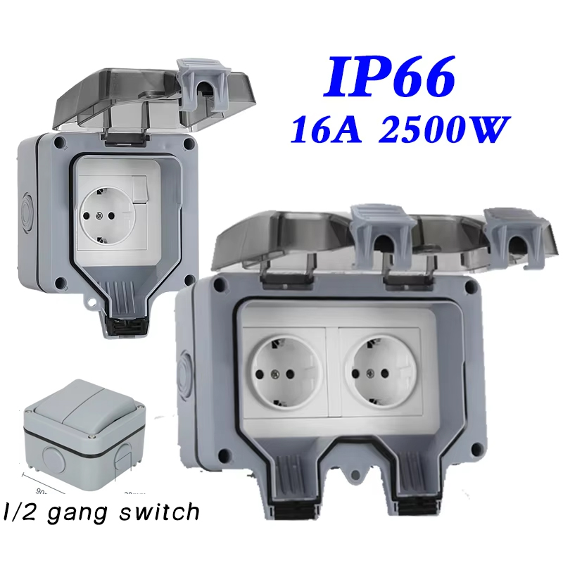 Outdoor Power Parts - EU KR zewnętrzne wodoodporne gniazda ścienne