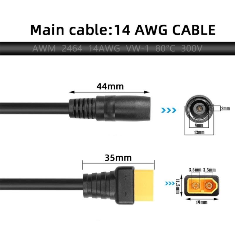 Y1UB XT60 męski żeński na 8mm  – Outdoor Power Adapter recenzja i cena